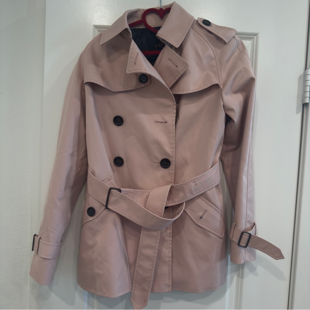Coach Blush Short Trench Coat